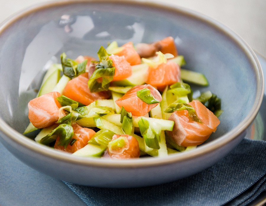 Gravlax de saumon et pommes granny au sirop de pomme